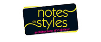 Un logo avec le texte "notes de styles" et "architecture d'intérieur"